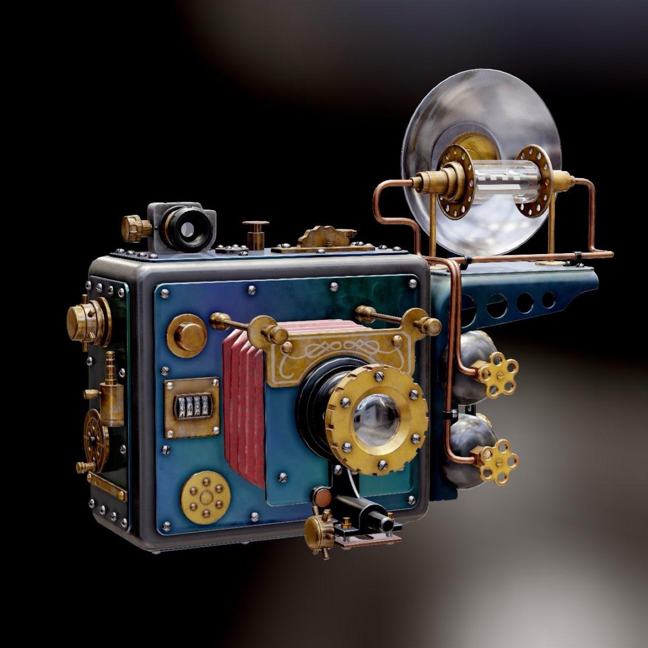 Steampunk Camera, 3D Stylized 3D art by Aishwarya Pearala