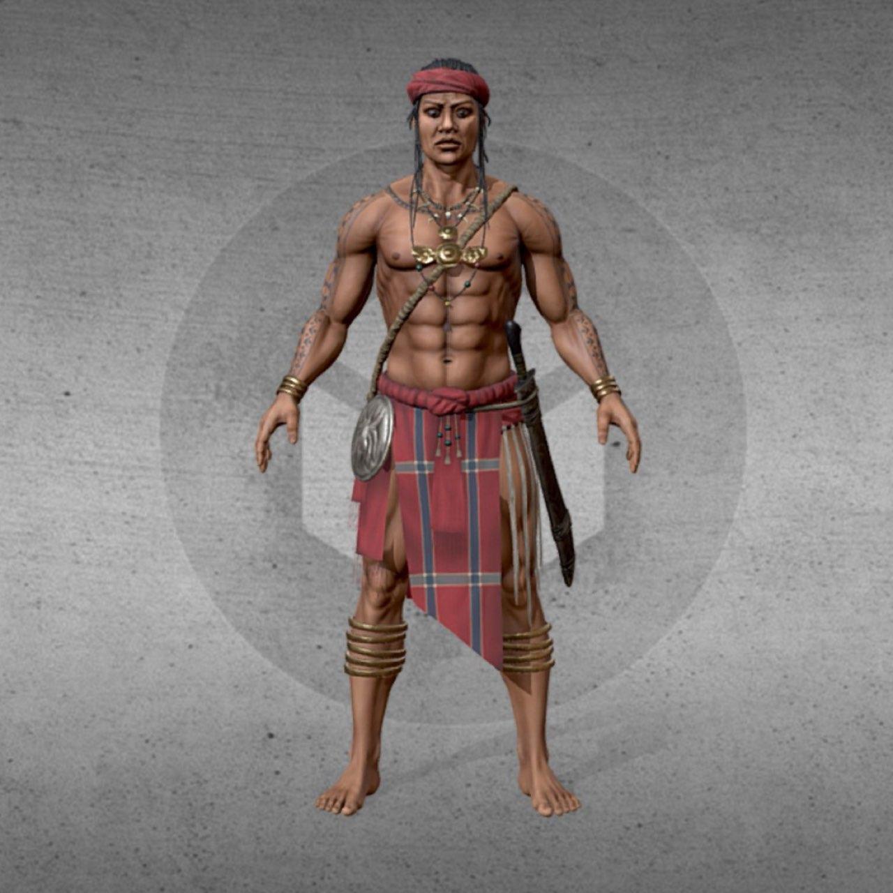Tribal Man, 3D Stylized 3D art by Aishwarya Pearala