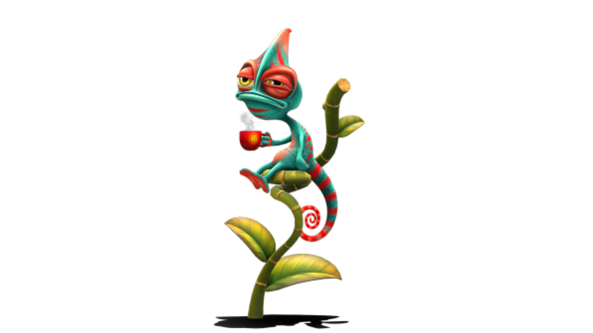 Chameleon Having Coffee, 3D Stylized 3D art by Aishwarya Pearala