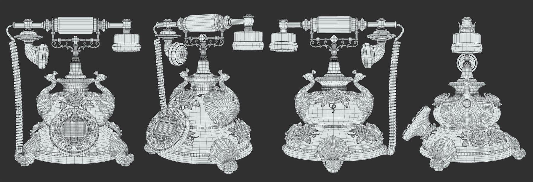 Antique Telephone, 3D Stylized 3D art by Aishwarya Pearala (view 3)