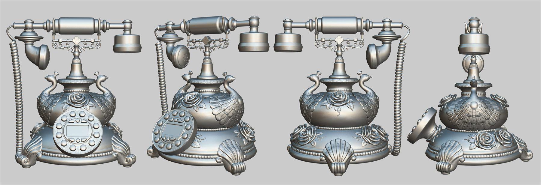Antique Telephone, 3D Stylized 3D art by Aishwarya Pearala (view 4)