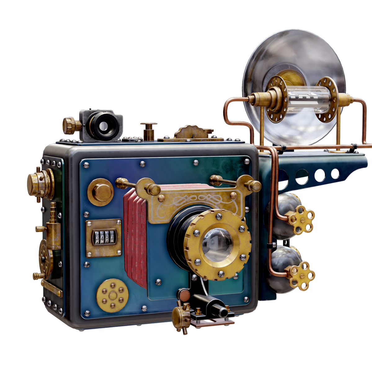 Steampunk camera, a hard-surface 3D asset by Aishwarya Pearala, 3D Asset and Environment Artist in Toronto
