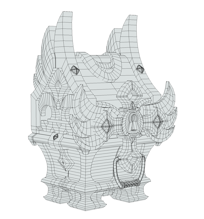 Chest Concept, wireframe topology, by Aishwarya Pearala