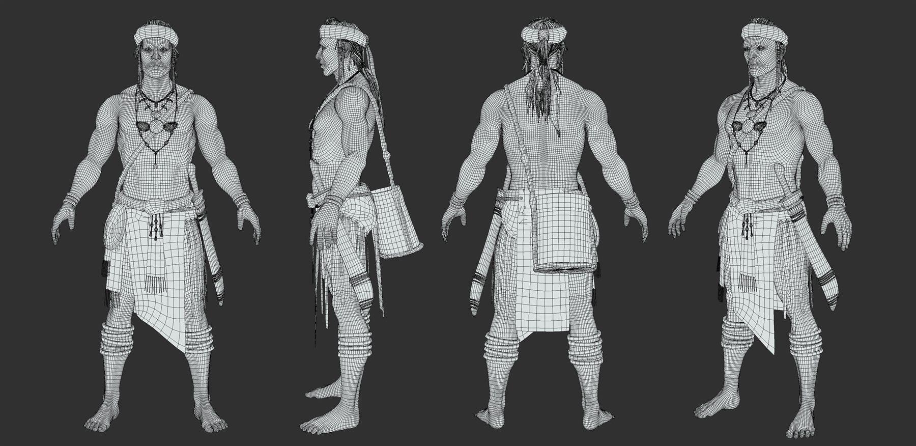 Tribal Man, 3D Stylized 3D art by Aishwarya Pearala (view 3)